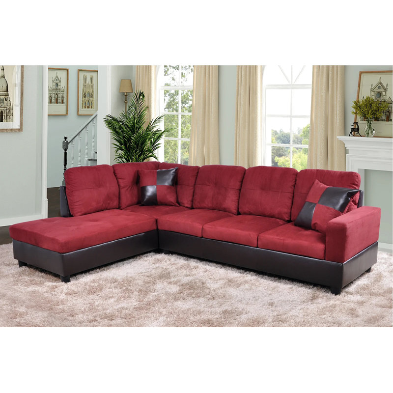 Ebern Designs 2 Piece Faux Leather Sectional & Reviews Wayfair